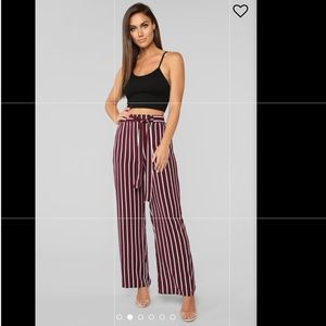 FASHION NOVA STRIPED WAIST PANTS
